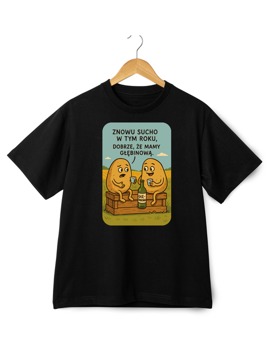 GŁĘBINOWA koszulka męska, czarna