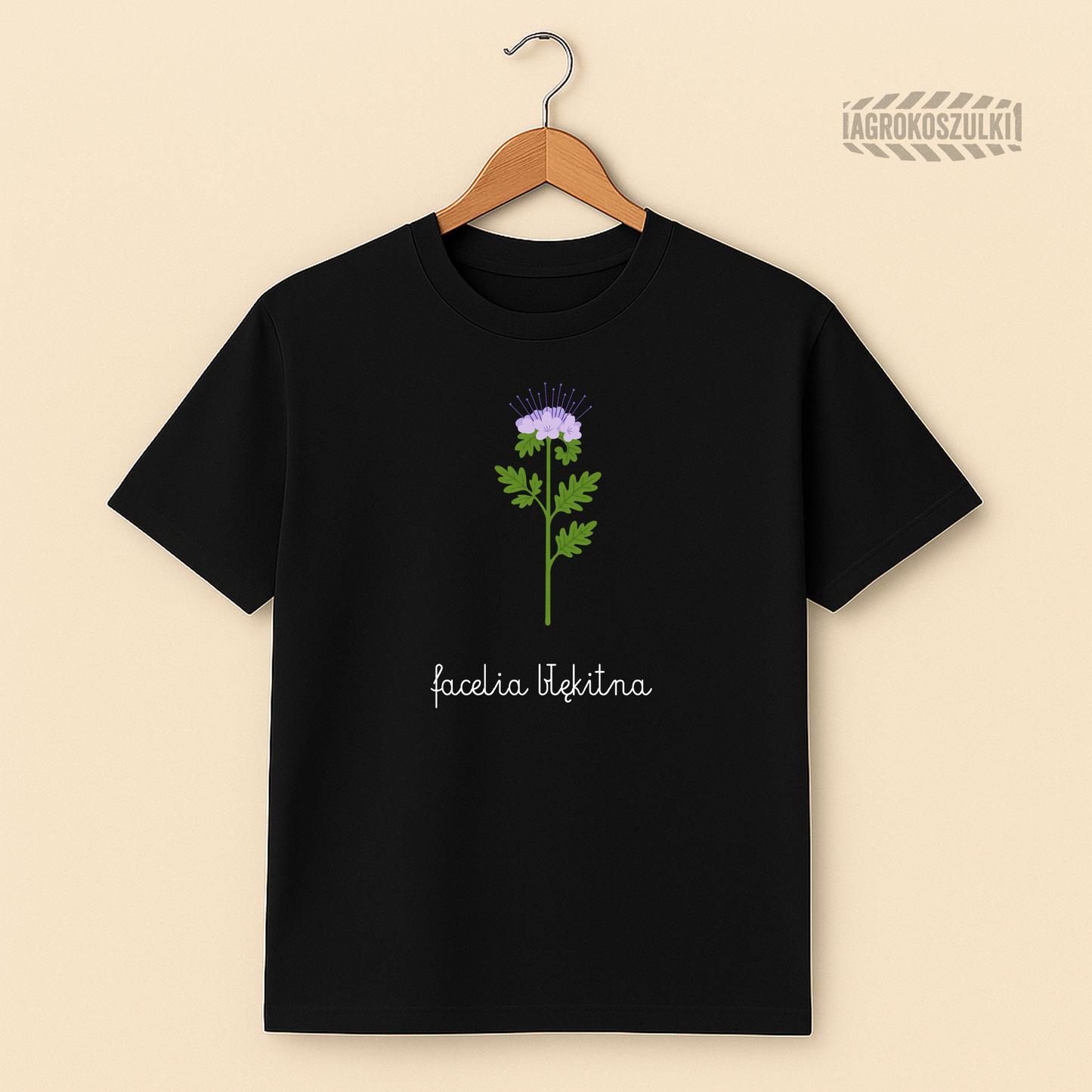 Facelia błękitna – minimalistyczna koszulka botaniczna