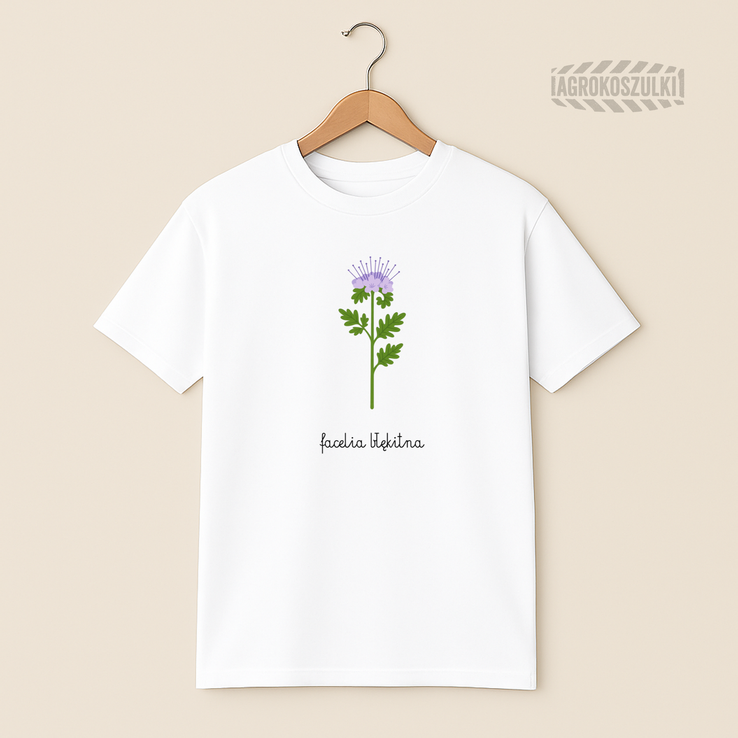 Facelia błękitna – minimalistyczna koszulka botaniczna